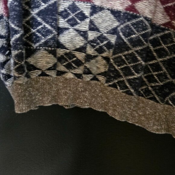 Vintage Men's XXL Novelty 3D Knit Embroidered Golf Sweater Argyle Gray Maroon Na - Picture 6 of 6